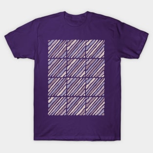 Blocks and lines (deep purple and lilac) T-Shirt